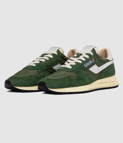 AUTRY BASKETS REELWIND LOW EN NYLON ET DAIM MILITARY FRONT