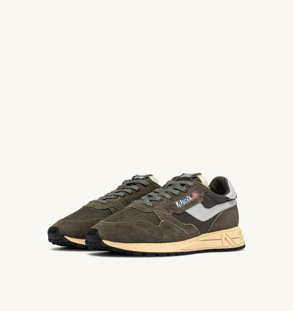 AUTRY BASKETS REELWIND LOW EN NYLON ET DAIM OLIVE NIGHT ET HARBOR MIST
