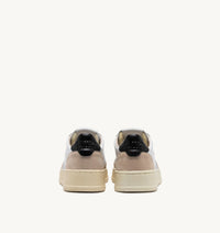AUTRY MEDALIST BASSE EN CUIR BLANC ET NOIR ET DAIM BEIGE