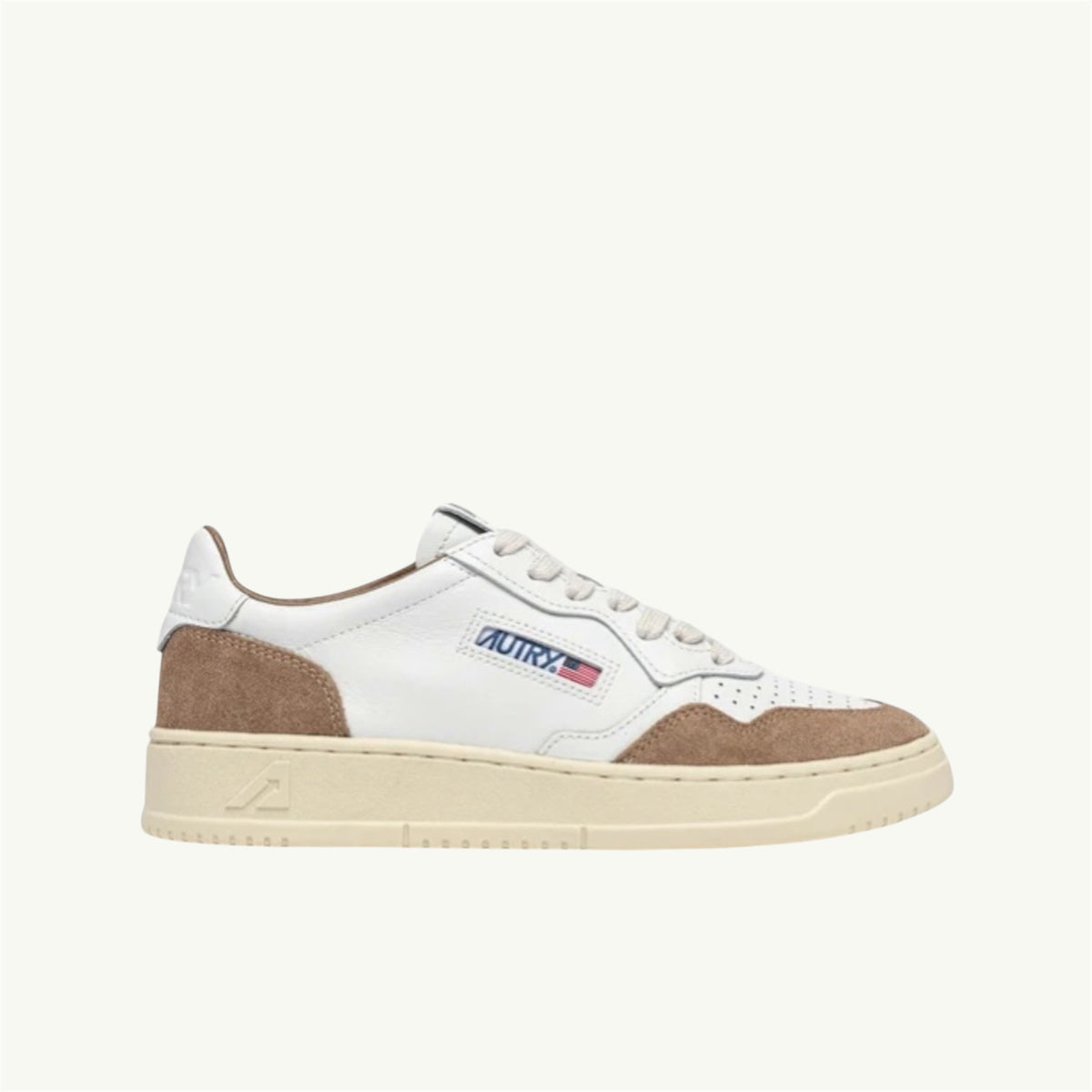 AUTRY MEDALIST LOW EN CUIR BLANC ET ANTILOPE