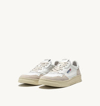 AUTRY MEDALIST LOW EN CUIR BLANC ET DAIM BEIGE