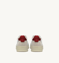AUTRY MEDALIST LOW EN CUIR BLANC ET ROUGE ET DAIM BEIGE