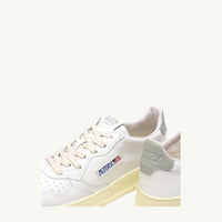 AUTRY MEDALIST LOW EN CUIR BLANC ET SEA GRASS