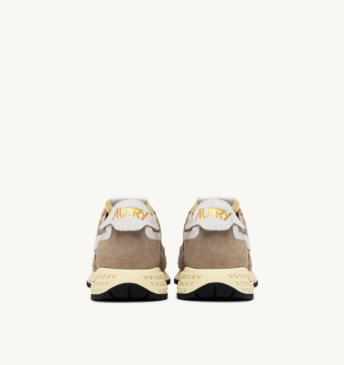 AUTRY REELWIND LOW EN NYLON ET SUÈDE PEPPER ET BLANC