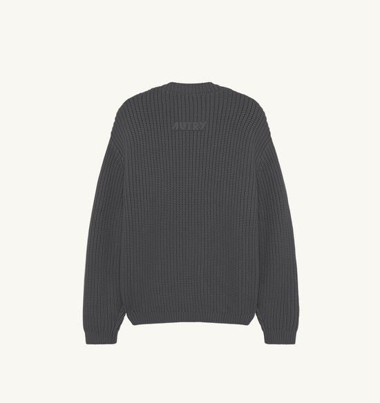 AUTRY SWEAT-SHIRT EN MAILLE UNISEX GRIS MELANGE FONCE