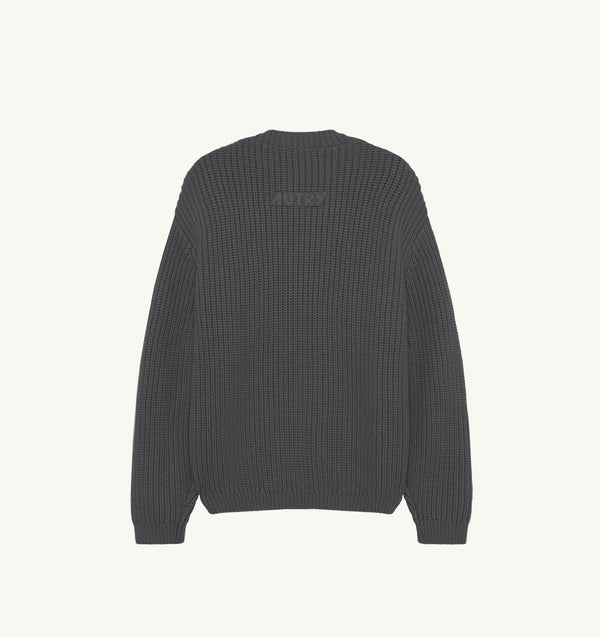 AUTRY SWEAT-SHIRT EN MAILLE UNISEX GRIS MELANGE FONCE