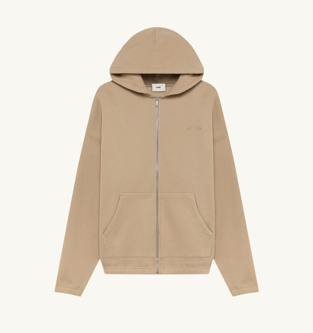 AUTRY SWEAT À CAPUCHE ZIPPÉ UNISEXE BEIGE