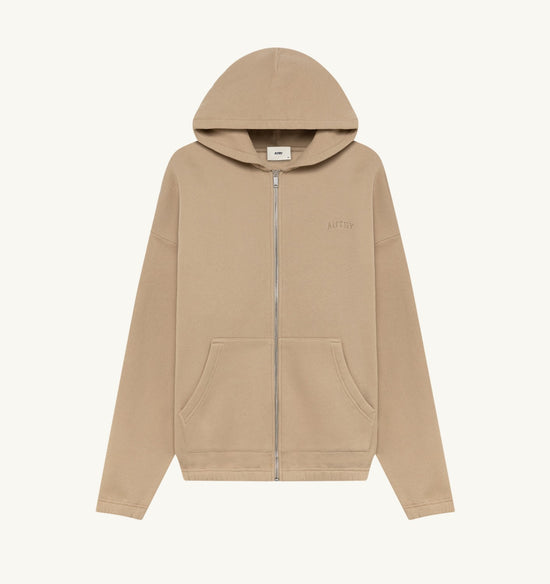 AUTRY SWEAT À CAPUCHE ZIPPÉ UNISEXE BEIGE — Autry