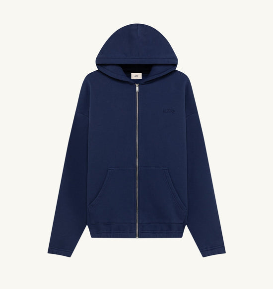 AUTRY SWEAT À CAPUCHE ZIPPÉ UNISEXE BLEU — Autry