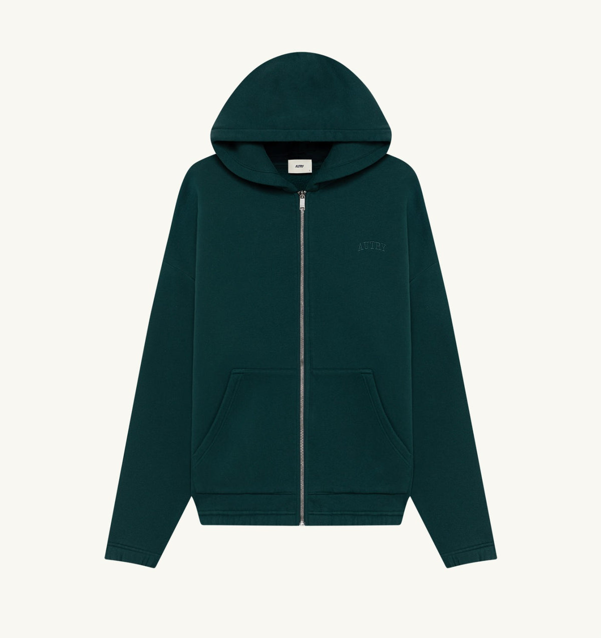 AUTRY SWEAT À CAPUCHE ZIPPÉ UNISEXE VERT