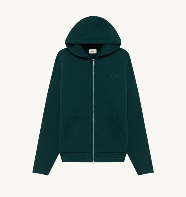 AUTRY SWEAT À CAPUCHE ZIPPÉ UNISEXE VERT — Autry
