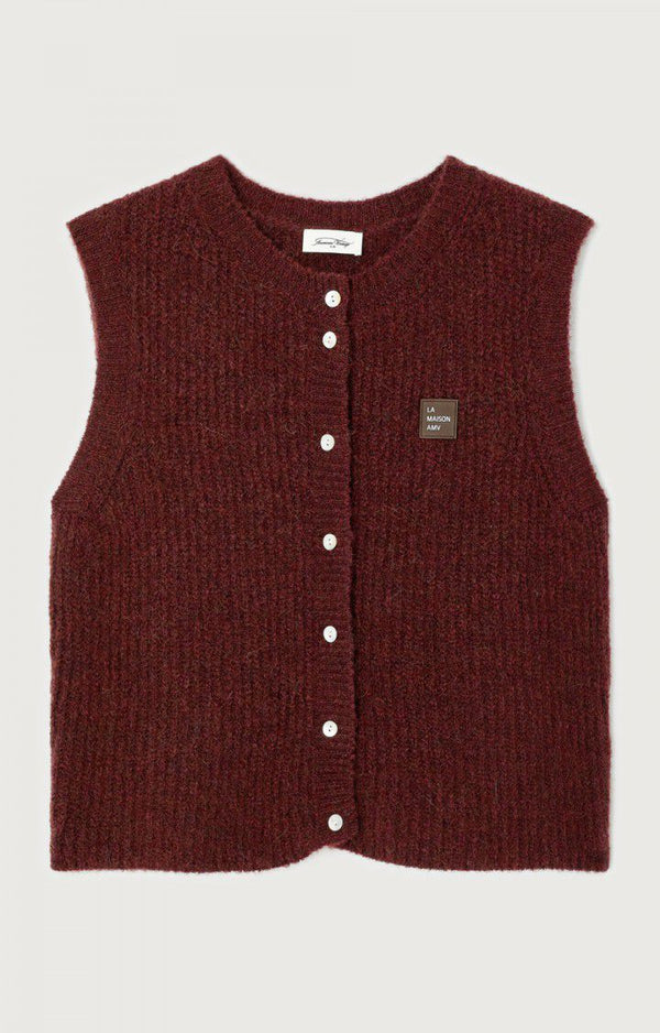 American Vintage GILET FEMME EAST ACEROLA CHINE — American Vintage