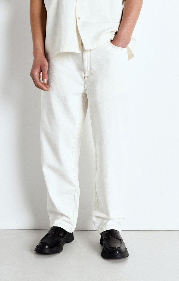 American Vintage JEAN DROIT HOMME JOZASTREET OFF WHITE — American Vintage