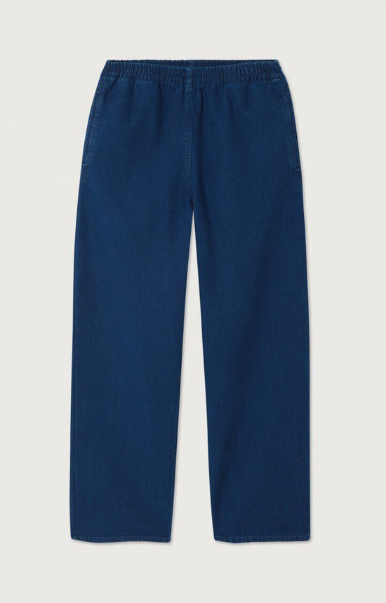 American Vintage PANTALON FEMME COMOW BLEU BRUT — American Vintage