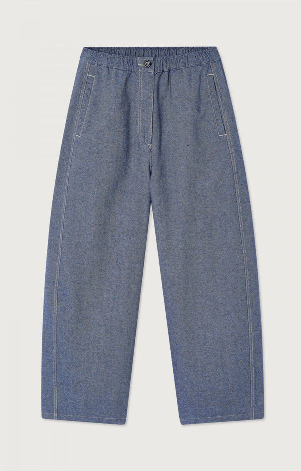 American Vintage PANTALON FEMME LOFWAY STONE BLUE — American Vintage