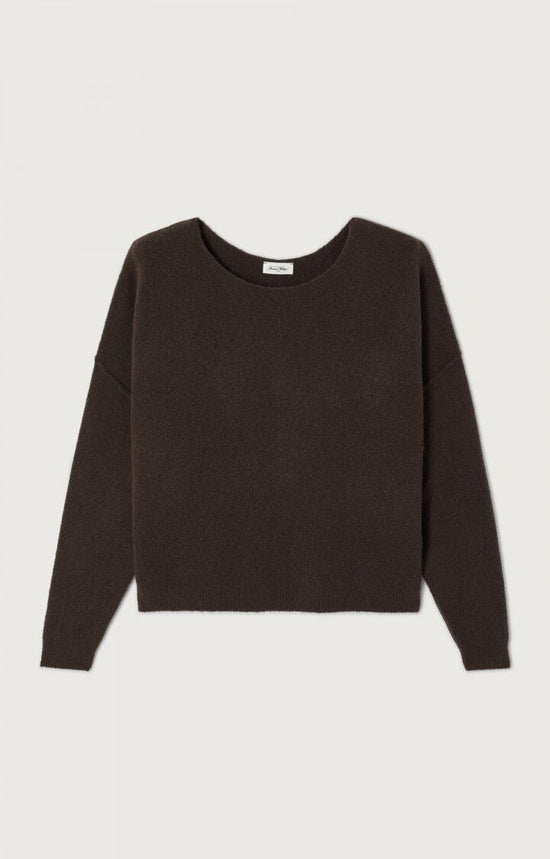 American Vintage PULL FEMME DAMSVILLE BRUNE CHINE — American Vintage