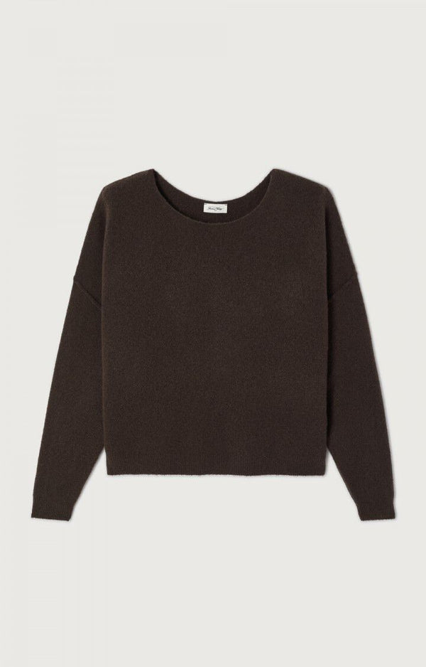 American Vintage PULL FEMME DAMSVILLE BRUNE CHINE — American Vintage