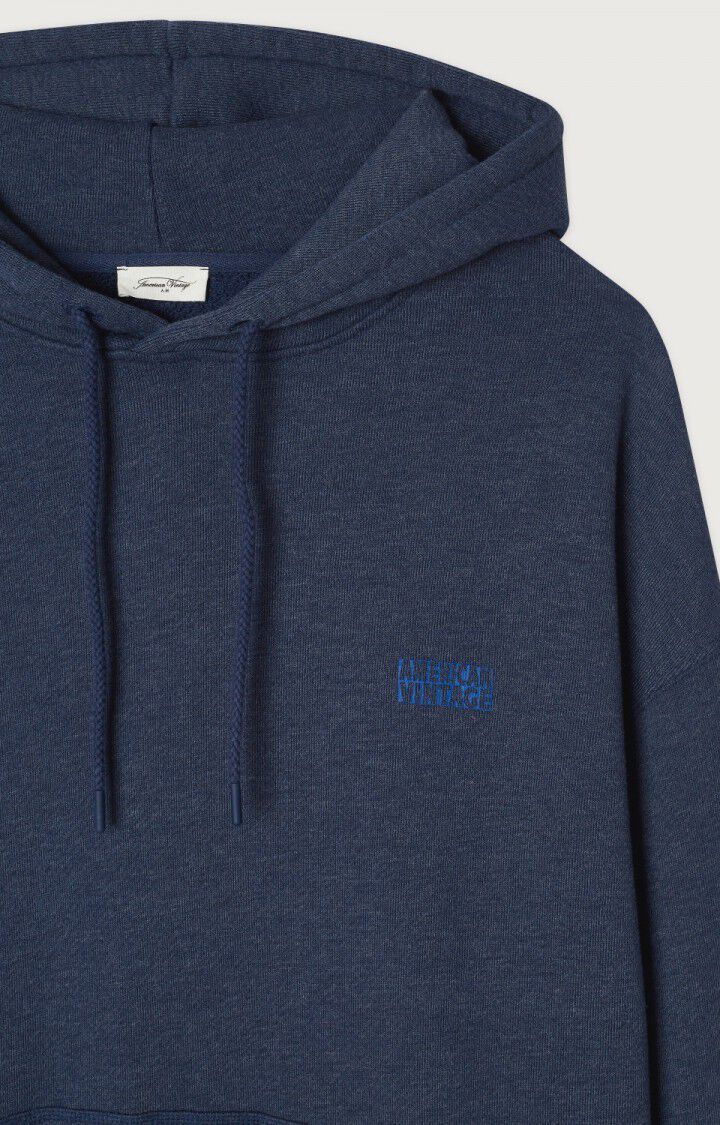 American Vintage SWEAT À CAPUCHE HOMME DOVEN MARINE SURTEINT