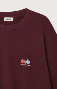 American Vintage SWEAT FEMME ATUBAY LIE DE VIN