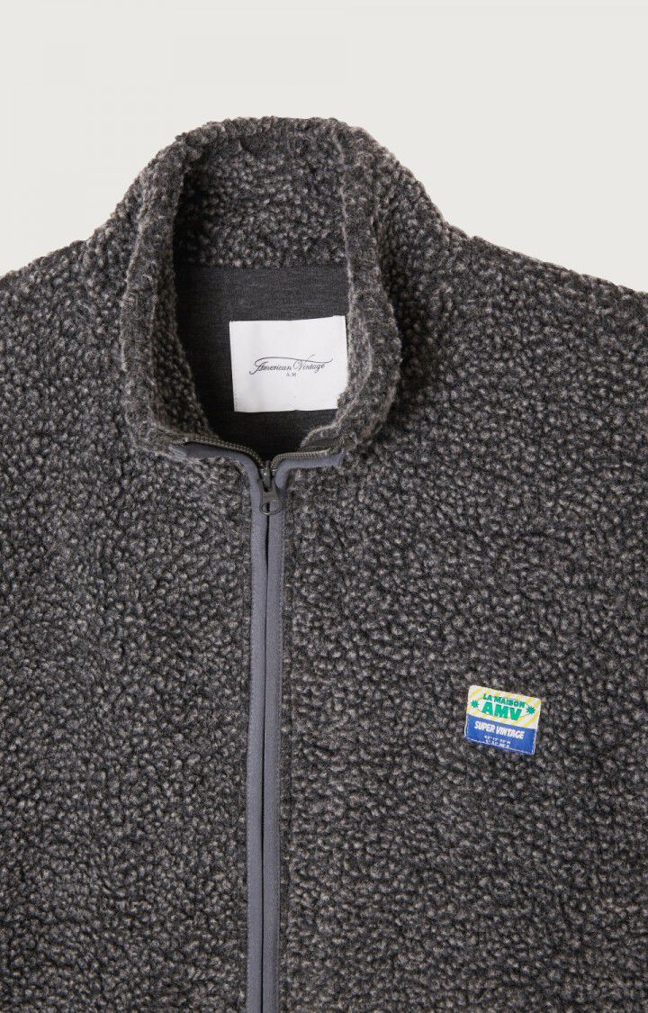 American Vintage VESTE ZIP HOMME HOKTOWN ANTHRACITE CHINE