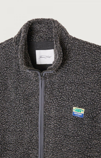 American Vintage VESTE ZIP HOMME HOKTOWN ANTHRACITE CHINE