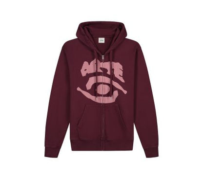 Arte Antwerp Pull EYE FRONT ZIP HOODIE Bordeaux