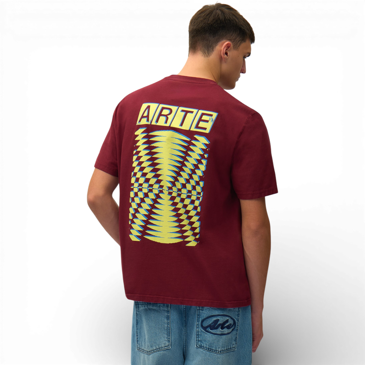 Arte Antwerp ABSTRACT BACK S/S TEE Bordeaux