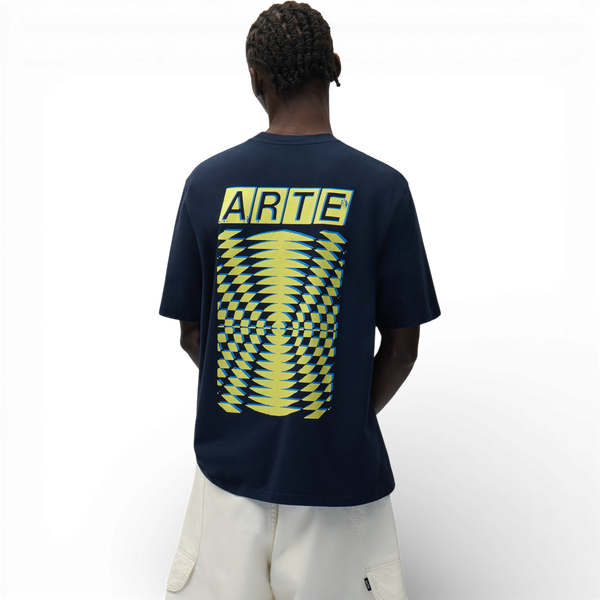 Arte Antwerp ABSTRACT BACK S/S TEE Navy — Arte Antwerp