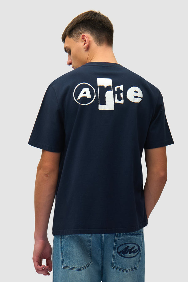 Arte Antwerp BACK COLLAGE S/S TEE Navy — Arte Antwerp