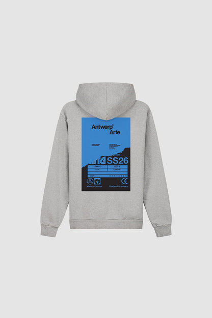 Arte Antwerp BACK POSTER HOODIE Grey