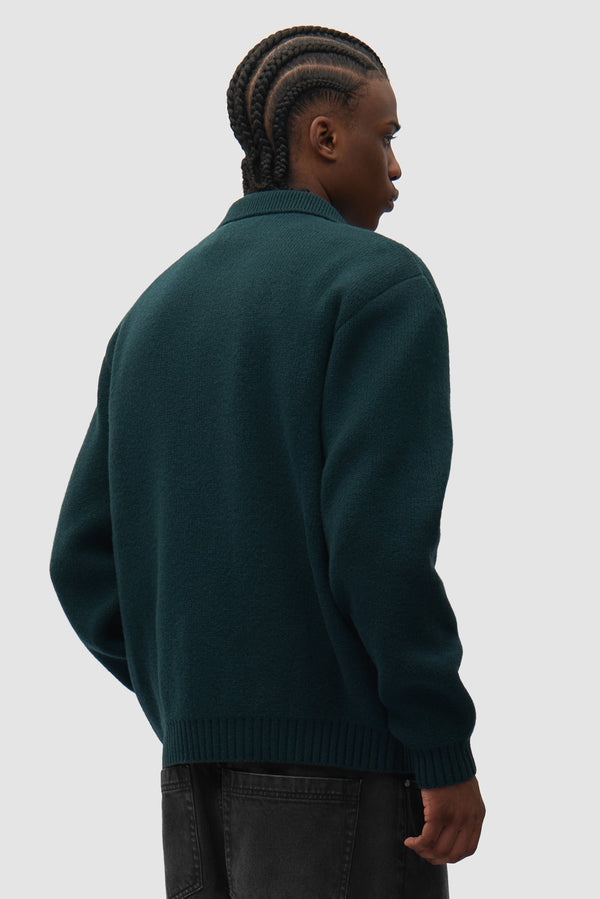 Arte Antwerp CABLE KNIT ZIP CARDIGAN Green