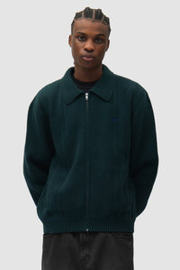 Arte Antwerp CABLE KNIT ZIP CARDIGAN Green