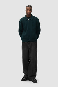 Arte Antwerp CABLE KNIT ZIP CARDIGAN Green