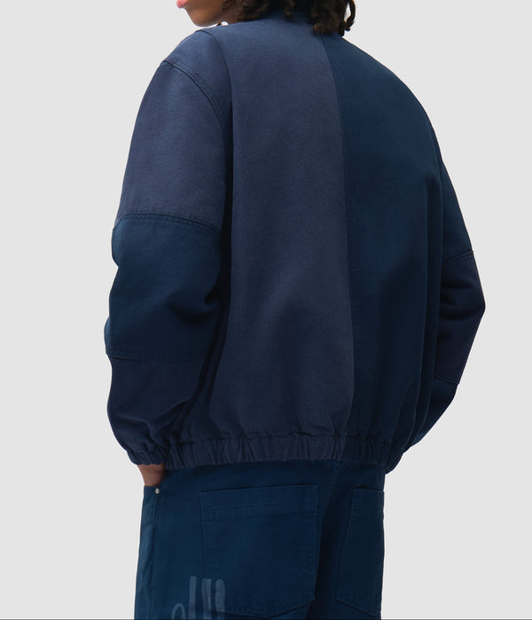 Arte Antwerp CANVAS PANEL BOMBER JACKET Navy