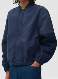Arte Antwerp CANVAS PANEL BOMBER JACKET Navy