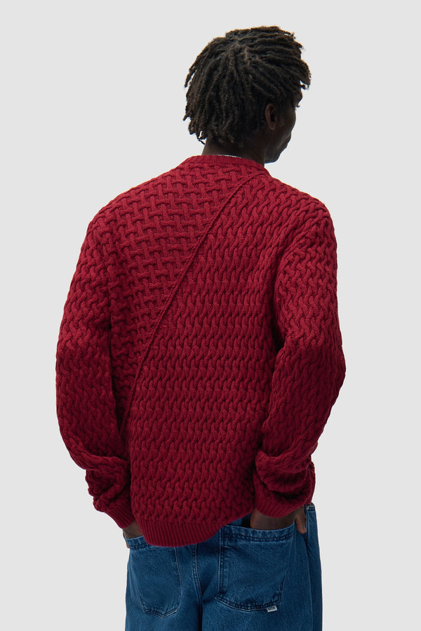 Arte Antwerp DISTORTED LOGO SWEATER Bordeaux