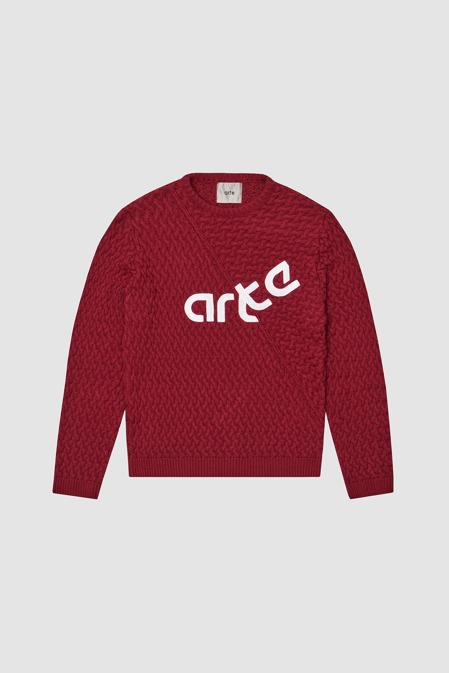 Arte Antwerp DISTORTED LOGO SWEATER Bordeaux