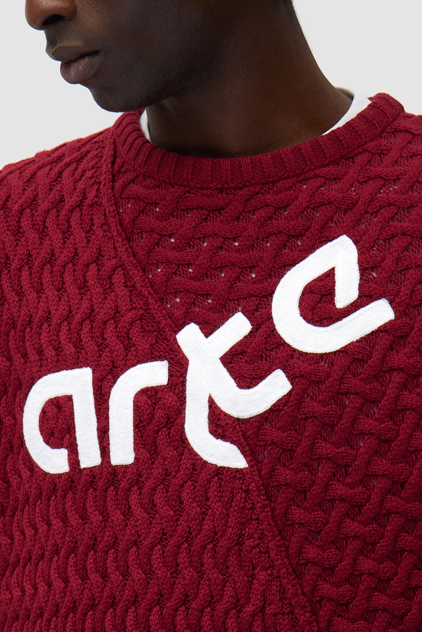 Arte Antwerp DISTORTED LOGO SWEATER Bordeaux