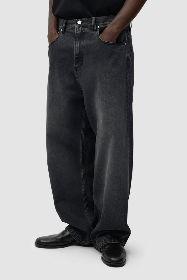 Arte Antwerp FADE WASH BAGGY PANTS Black