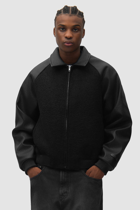 Arte Antwerp Leather Varsity Jacket Black — Arte Antwerp