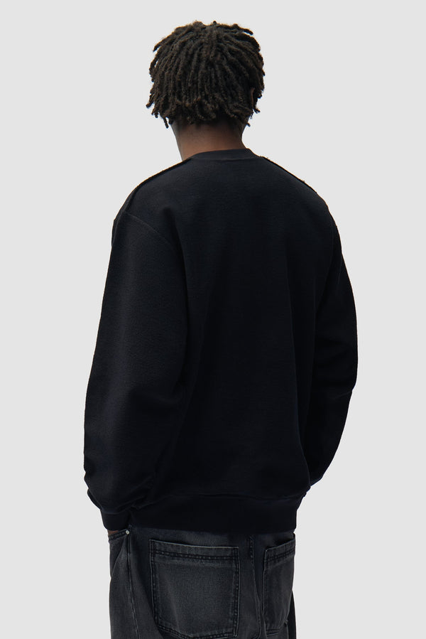 Arte Antwerp REVERSIBLE LABEL CREWNECK Black