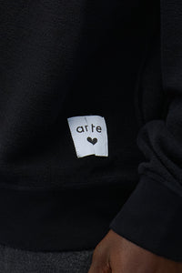 Arte Antwerp REVERSIBLE LABEL CREWNECK Black