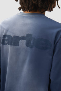 Arte Antwerp STENCIL SUNFADE L/S TEE Navy
