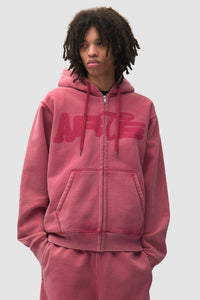 Arte Antwerp STENCIL SUNFADE ZIP HOODIE Red
