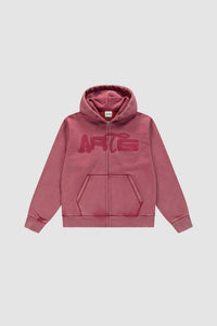 Arte Antwerp STENCIL SUNFADE ZIP HOODIE Red
