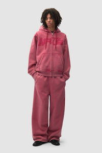 Arte Antwerp STENCIL SUNFADE ZIP HOODIE Red