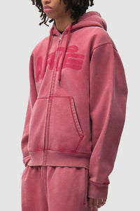 Arte Antwerp STENCIL SUNFADE ZIP HOODIE Red