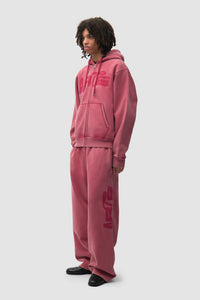 Arte Antwerp STENCIL SUNFADE ZIP HOODIE Red