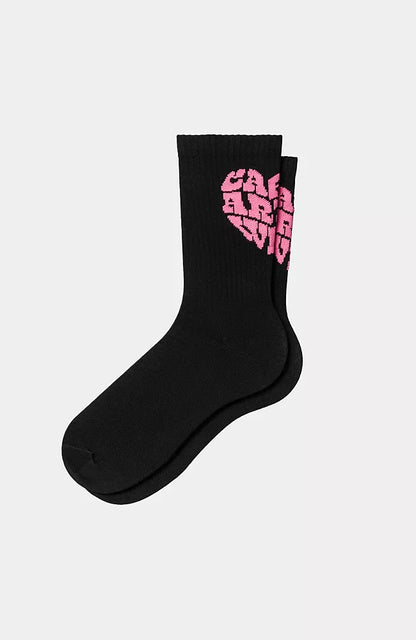 Chausette Carhartt Wip HEARTBREAKER SOCKS Black Pink