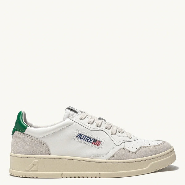 Autry MEDALIST LOW Cuir et Suede Vert — Autry